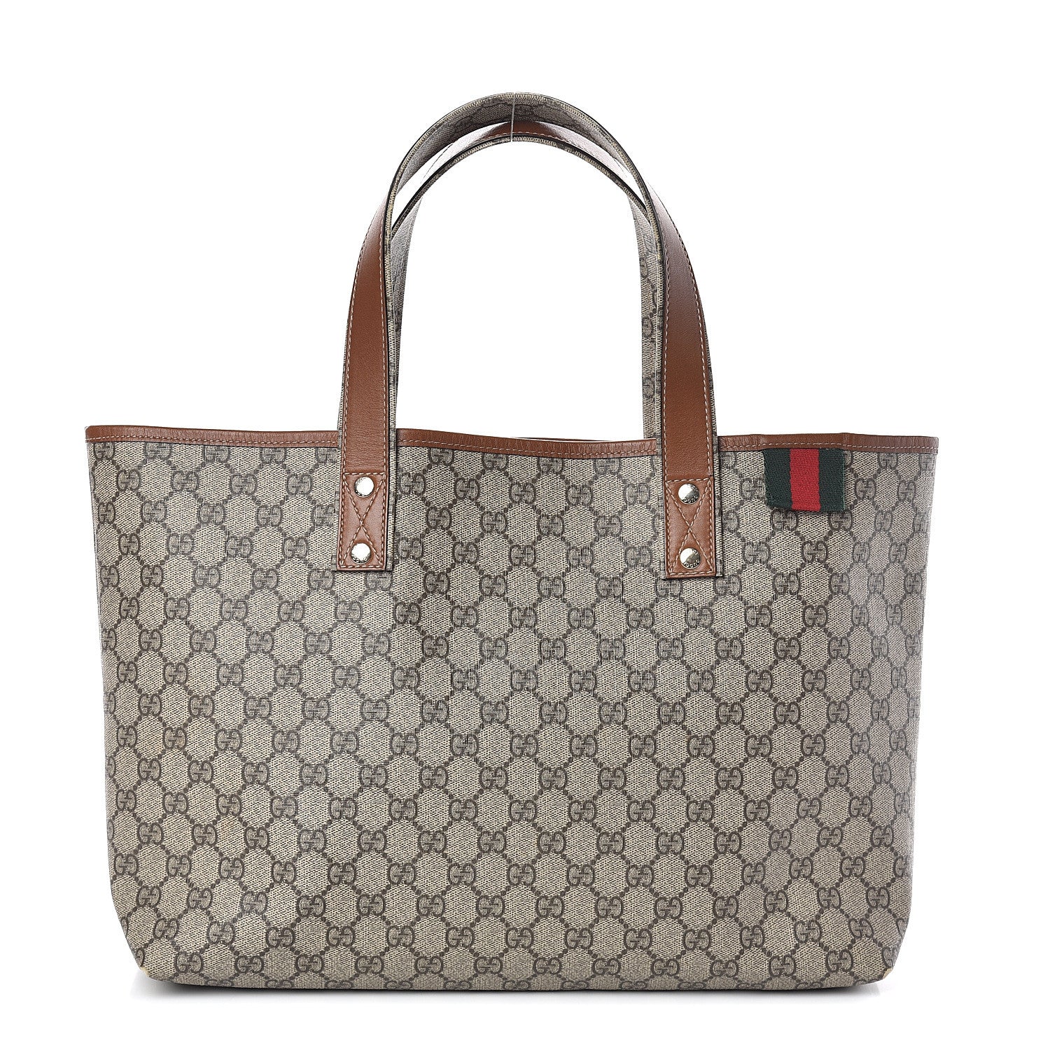 Gucci GG Plus Monogram Medium Signature Web Loop Tote Brown 1 of 9