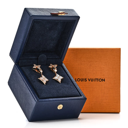 Louis Vuitton 18K Pink Gold Diamond Mother of Pearl Color Blossom M Star Multi Motif Drop Earrings 5 of 5