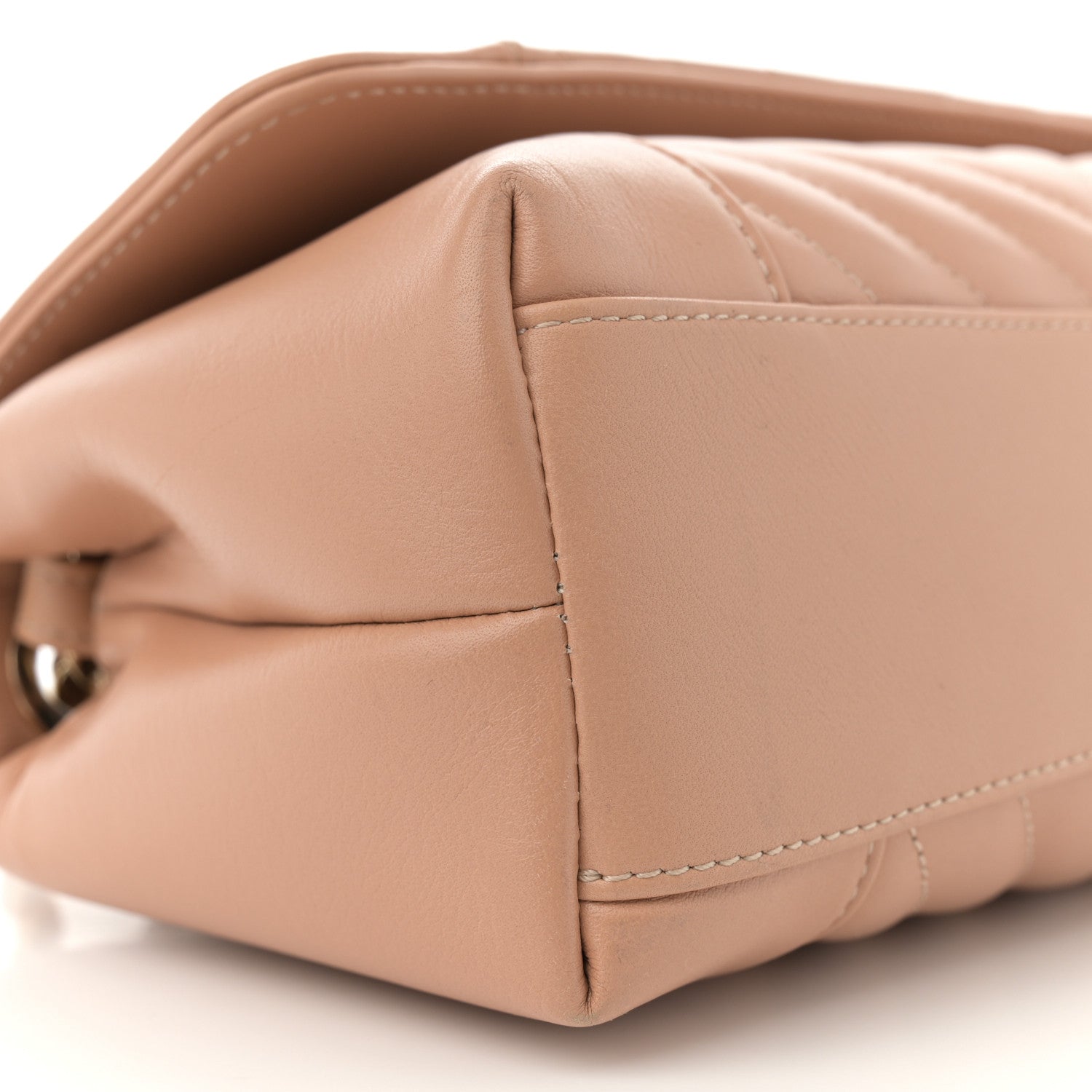 Chanel Calfskin Quilted Small Daily Chevron Flap Beige 9 of 14