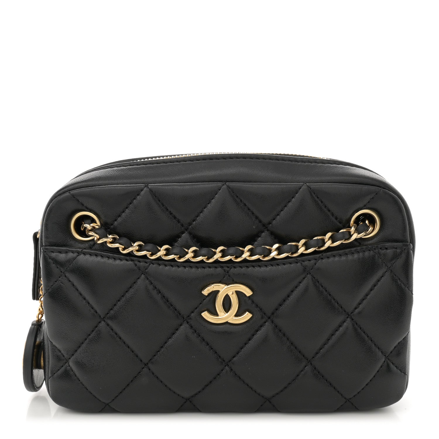 Chanel Shiny Lambskin Quilted Mini Camera Case Black 1 of 10