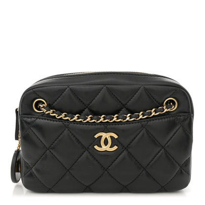 Chanel Shiny Lambskin Quilted Mini Camera Case Black 1 of 10