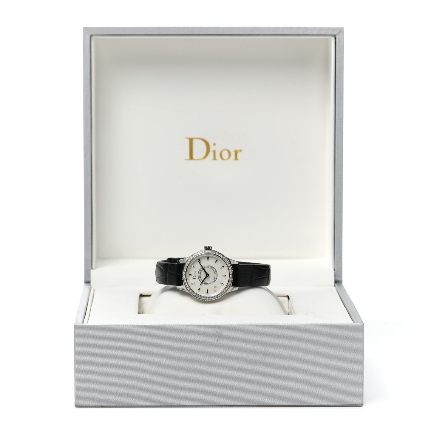 Stainless Steel Alligator Diamond Bezel 25mm Dior VIII Montaigne Quartz Watch