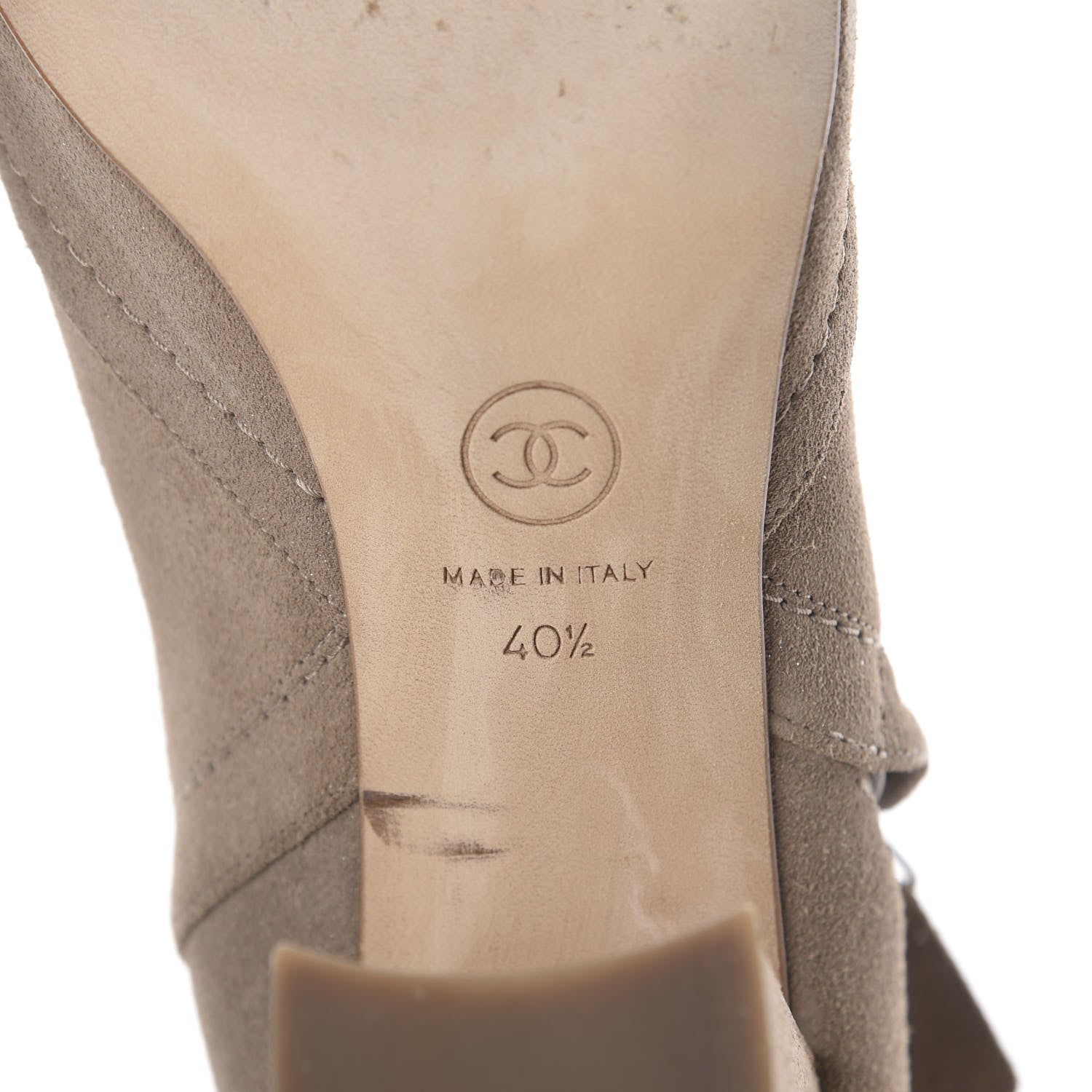 Chanel Suede CC Chain Ankle Boots 40.5 Beige 7 of 8