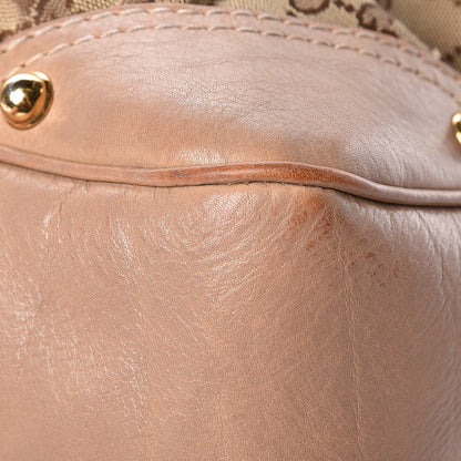 Gucci Monogram Large Jockey Hobo Beige 11 of 19