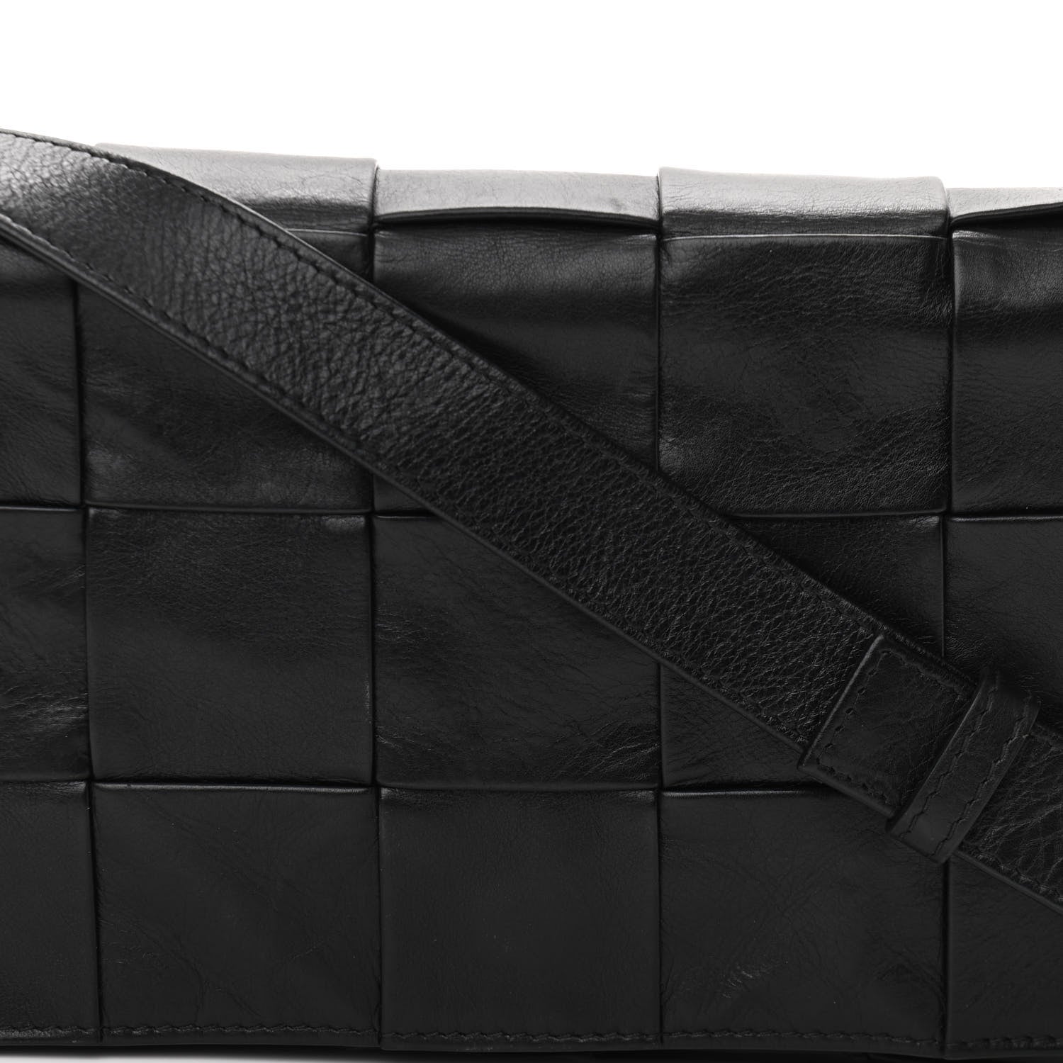 Bottega Veneta Paper Calfskin Maxi Intreccio Cassette Crossbody Bag Black 8 of 10