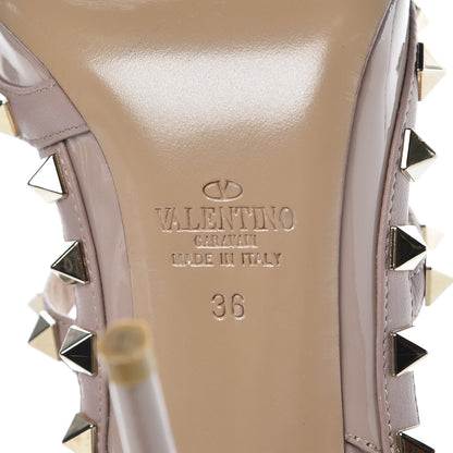 Valentino Garavani Patent Rockstud Ankle Strap 100mm Pumps 36 Poudre 7 of 11