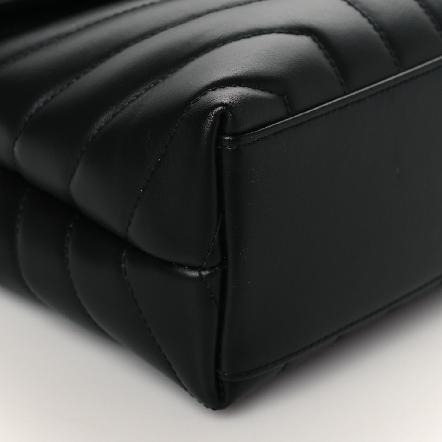 Calfskin Y Quilted Monogram Small Loulou Chain Satchel Black
