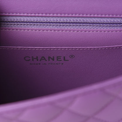 Chanel Lambskin Quilted Mini Square Flap Dark Purple 8 of 11