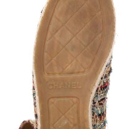 Chanel Tweed Grosgrain CC Espadrilles 37 Multicolor 7 of 12