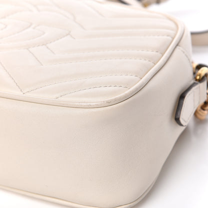 Gucci Calfskin Matelasse Small GG Marmont Chain Shoulder Bag White 13 of 14