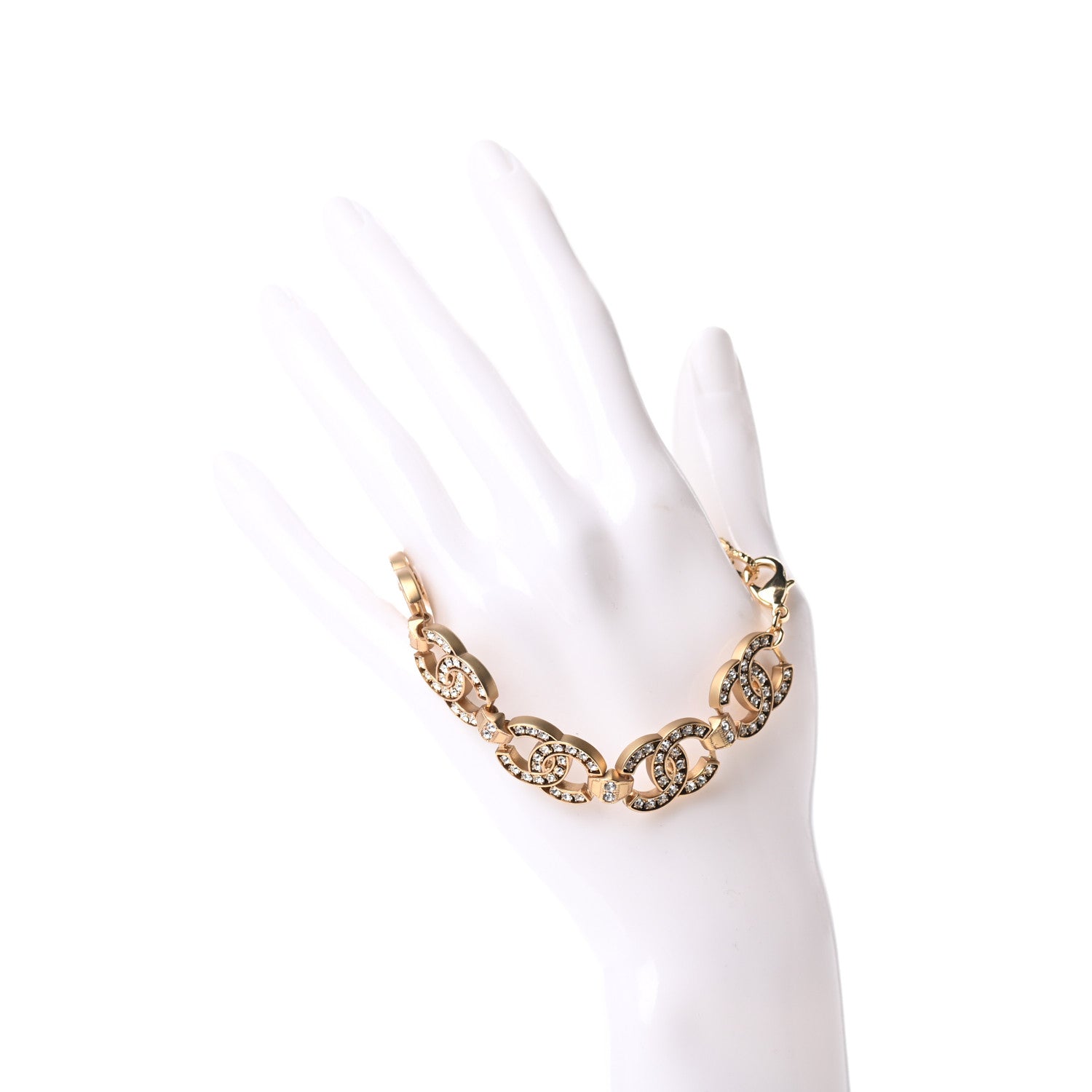 Chanel Crystal CC Bracelet Gold 2 of 4