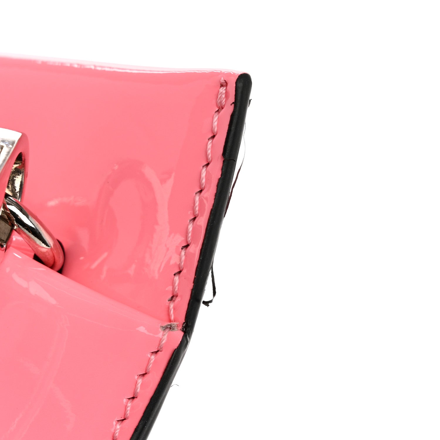 Christian Louboutin Patent Loubi Twist Zip Clutch Bag Bubble Gum 8 of 9