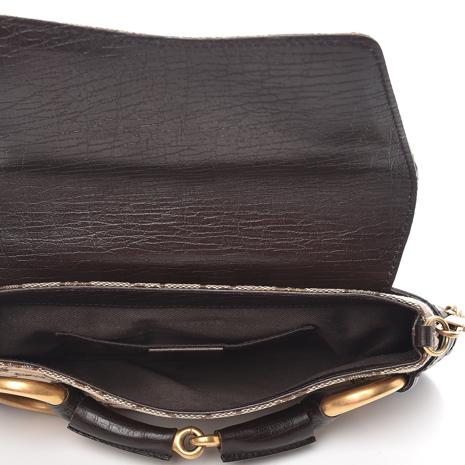 Gucci Monogram Horsebit Clutch Dark Brown 5 of 7