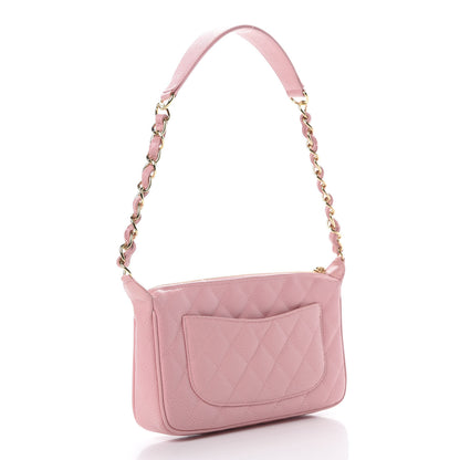 Chanel Caviar Quilted Pochette Pink 2 of 12