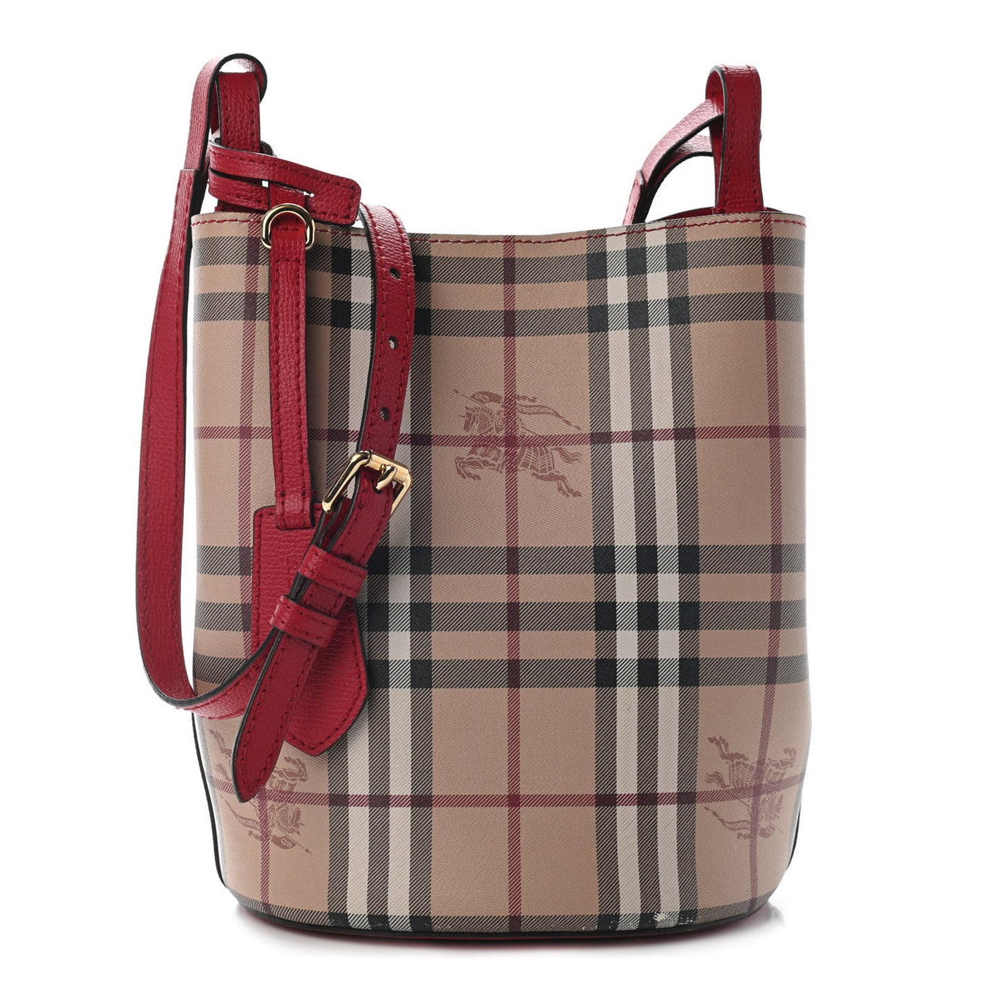 Haymarket Check Colours Small Lorne Bucket Crossbody Poppy Red