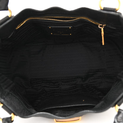 Prada Vitello Daino Pushlock Tote Black 4 of 10