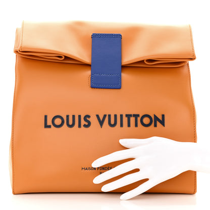 Louis Vuitton LOUIS VUITTON Calfskin Sandwich Bag Safran 2 of 9