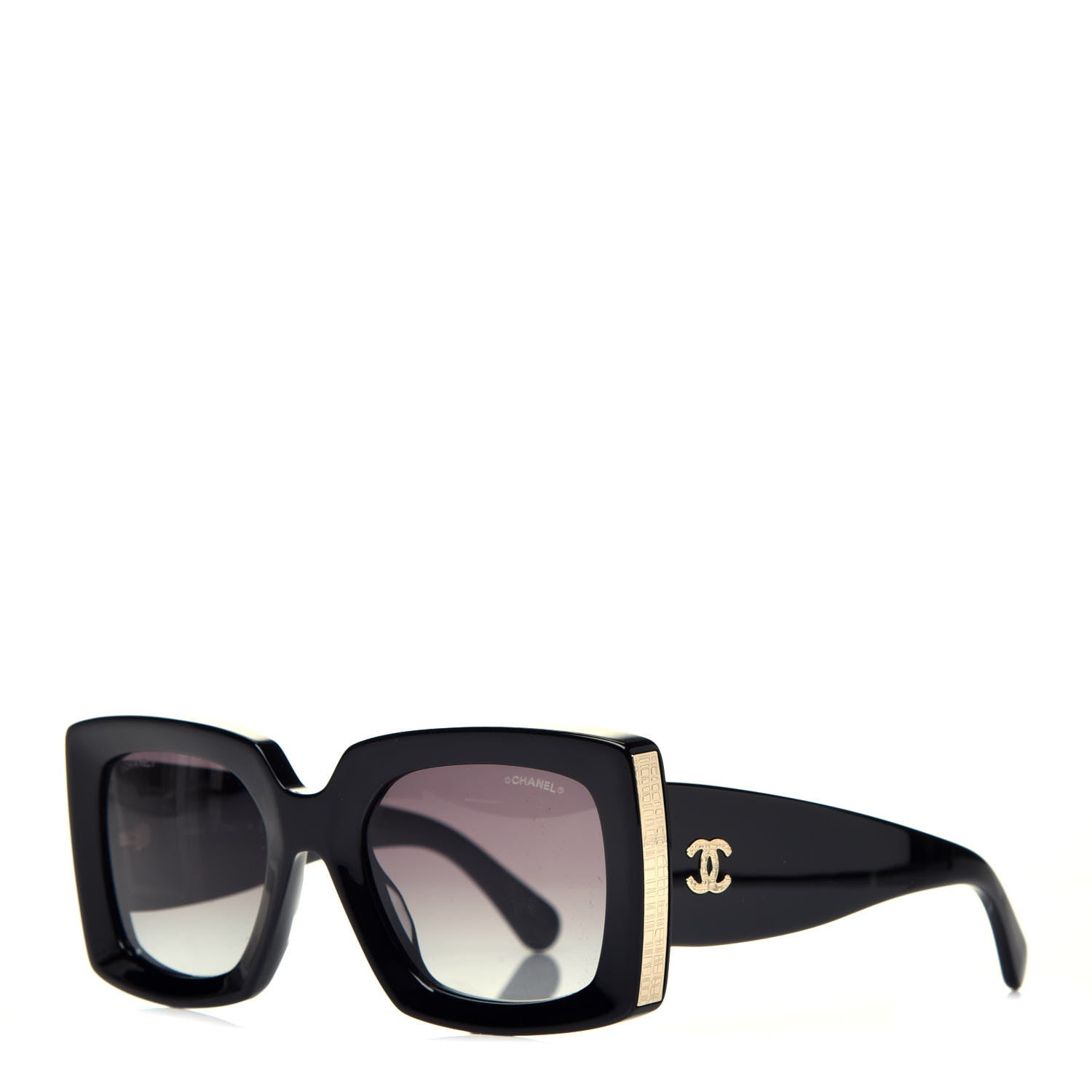Chanel Acetate Rectangle Sunglasses 5435 Black 1 of 7