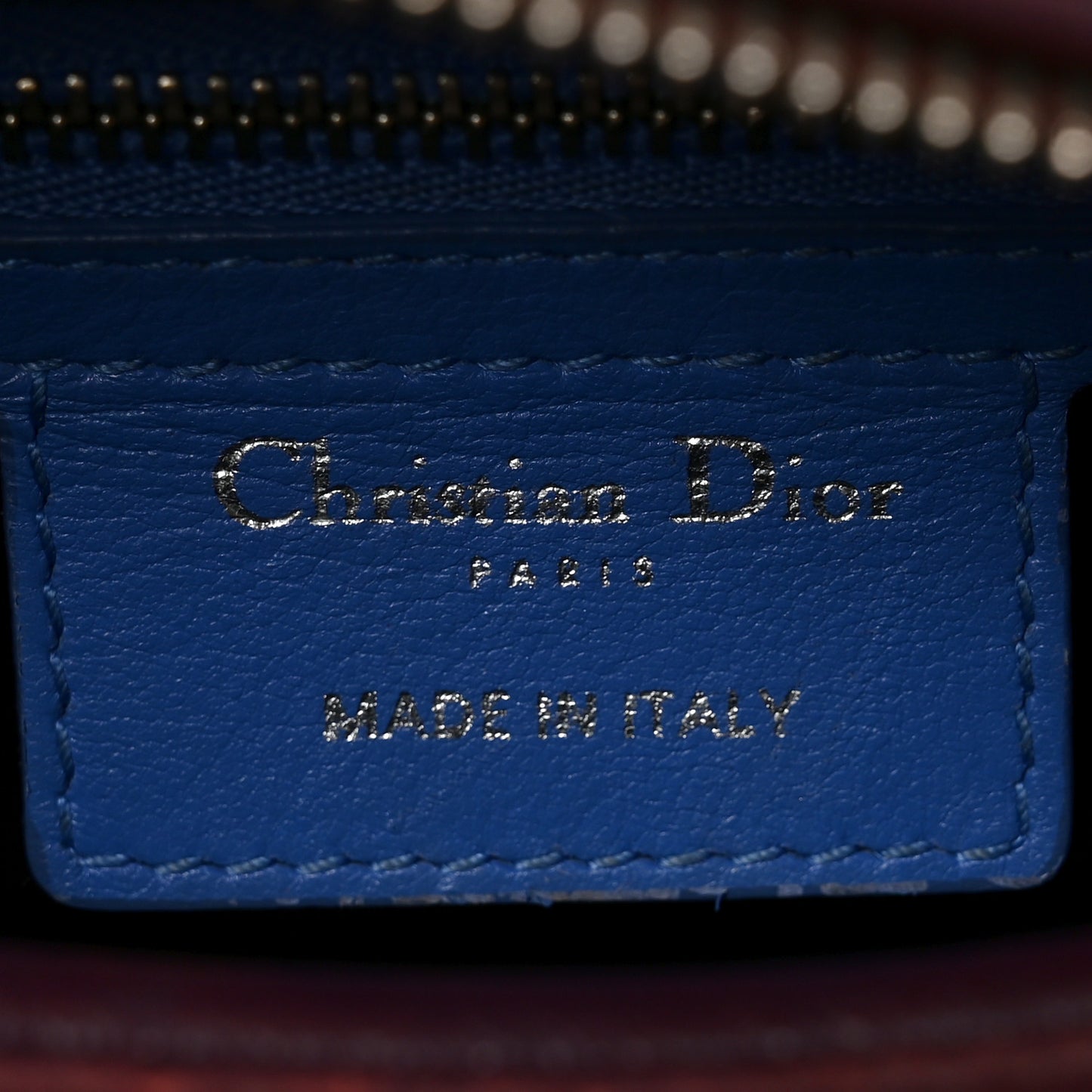 Lambskin Cannage Medium Bi-Color Lady Dior Purple Blue