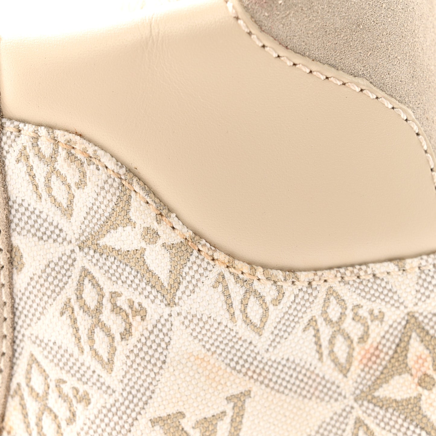 Suede Calfskin Jacquard Since 1854 Laureate Platform Desert Boots 37.5 Beige