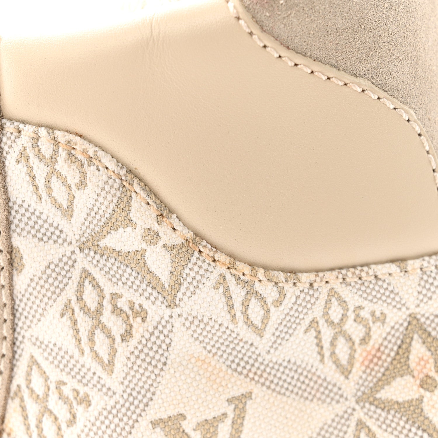 Louis Vuitton Suede Calfskin Jacquard Since 1854 Laureate Platform Desert Boots 37.5 Beige 11 of 15