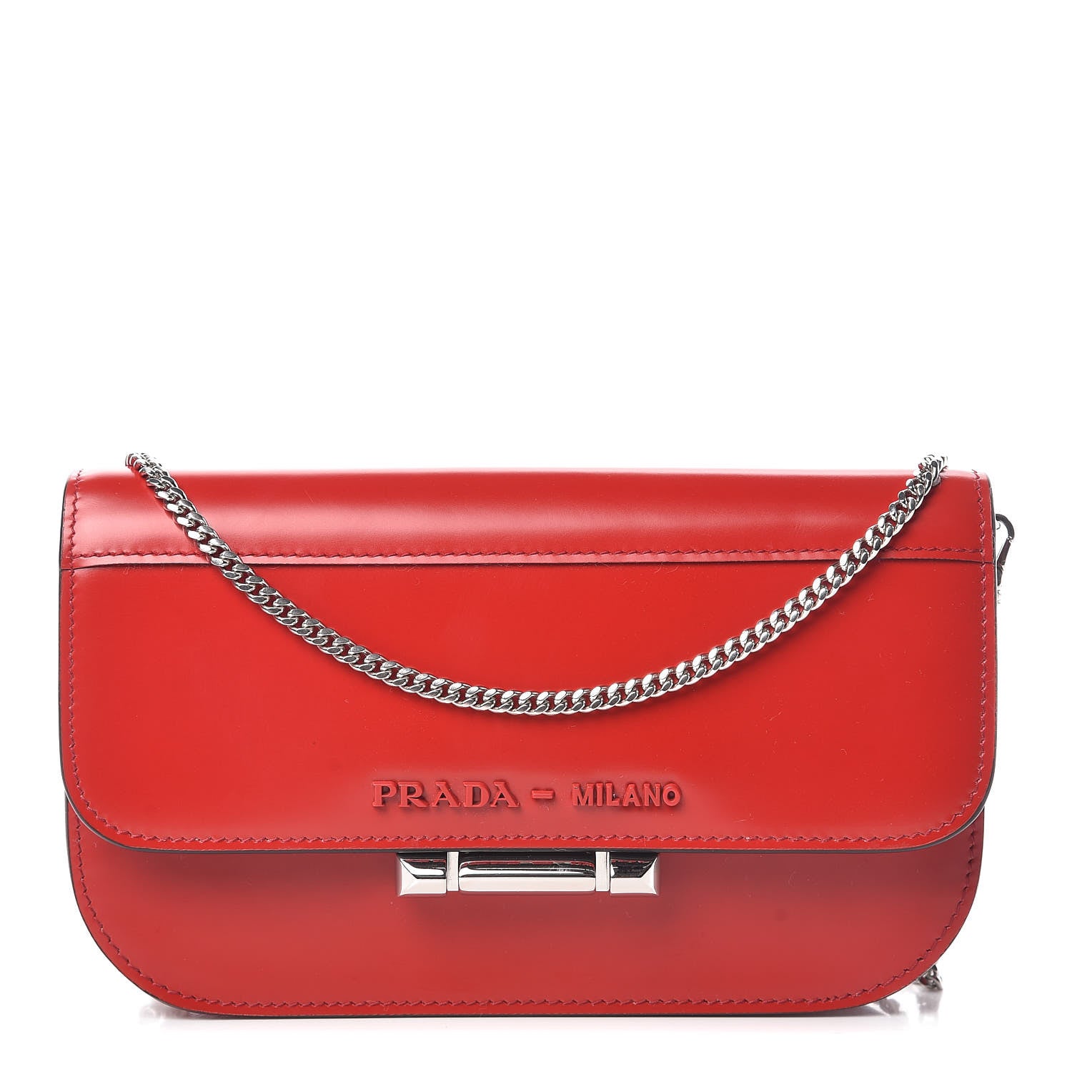 Prada Spazzolato Sybille Monochrome Crossbody Bag Rosso 1 of 9