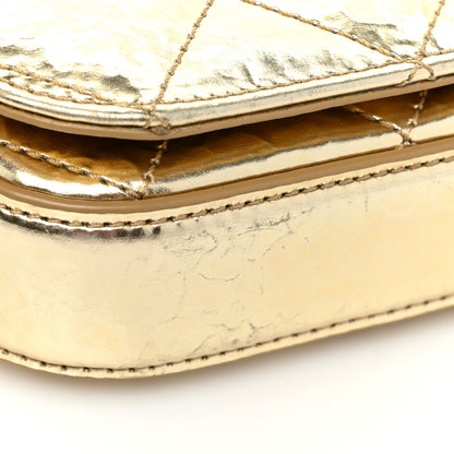 Chanel Hammered Metallic Calfskin Quilted Flap Gold 18 of 25