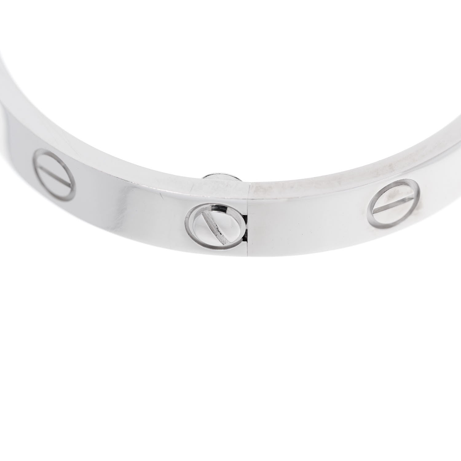 Cartier 18K White Gold 4 Diamond Love Bracelet 15 10 of 11