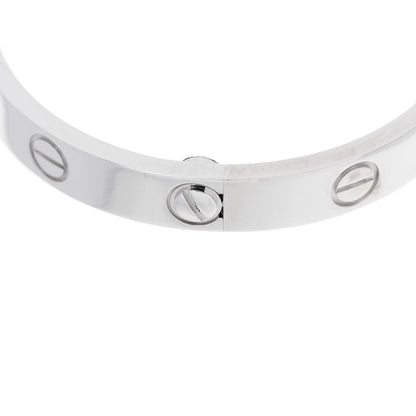 Cartier 18K White Gold 4 Diamond Love Bracelet 15 10 of 11