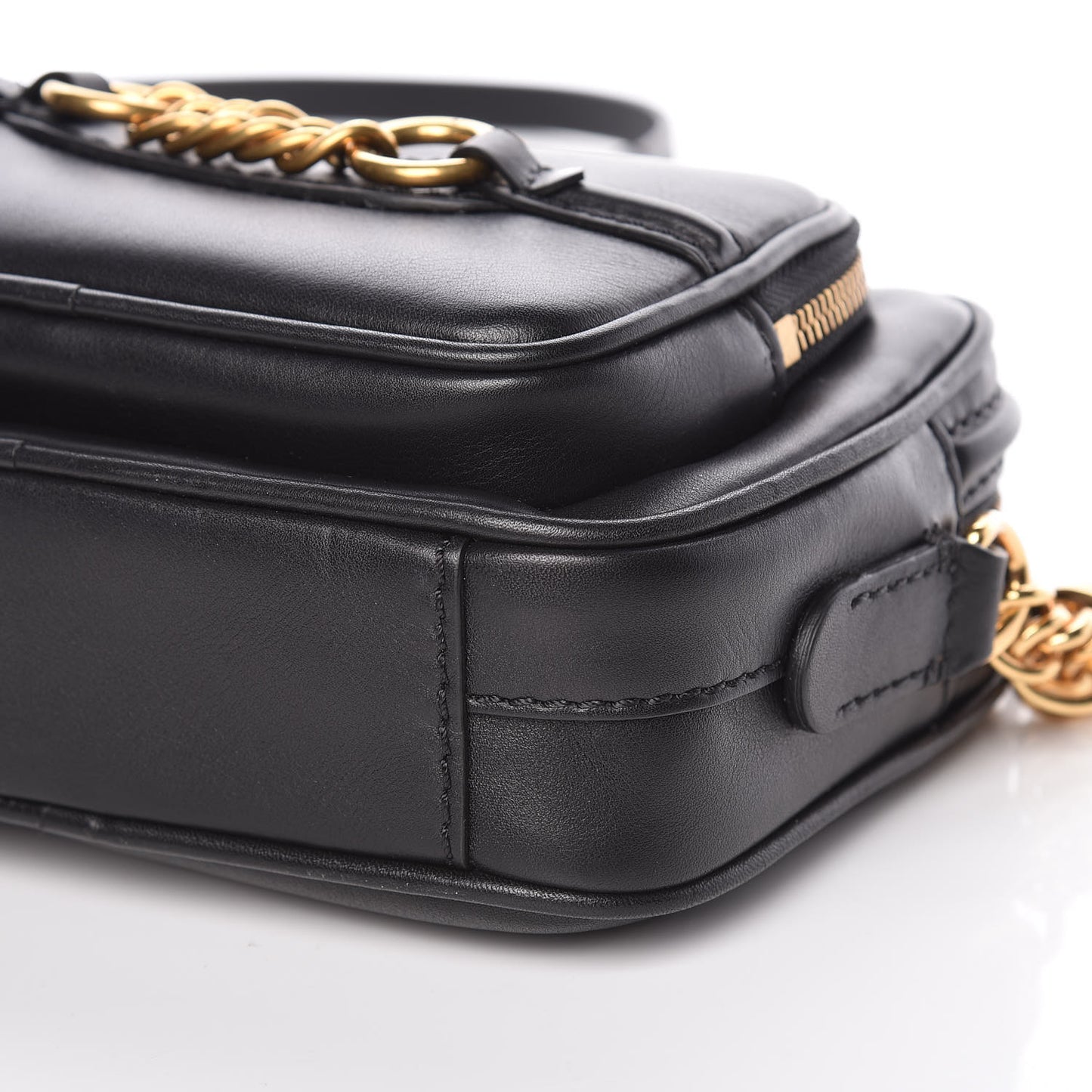 Smooth Calfskin 1983 Knight Check Link Camera Bag Black