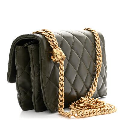 Chanel Lambskin Quilted Small Pillow Crush Flap Khaki 3 of 10