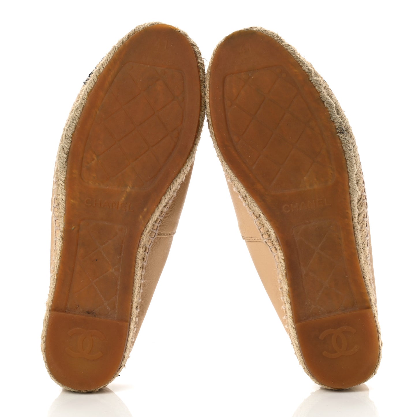Lambskin CC Espadrilles 41 Beige Black