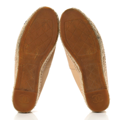 Chanel Lambskin CC Espadrilles 41 Beige Black 5 of 10