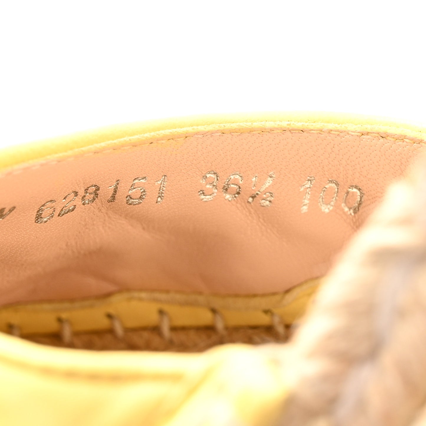Nappa Matelasse GG Marmont Ankle Wrap Platform Espadrille Wedges 36.5 Banana