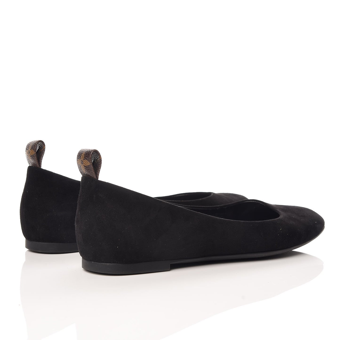 Suede Monogram Uniformes Ballet Flats 38 Black