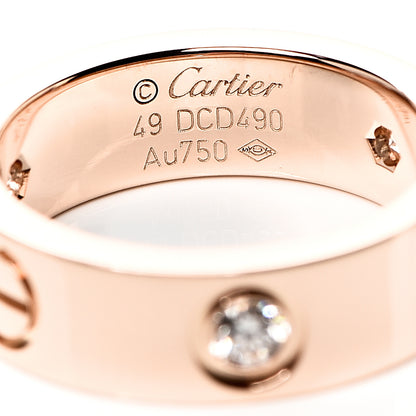 Cartier 18K Pink Gold 3 Diamond 5.5mm LOVE Ring 49 4.75 3 of 3