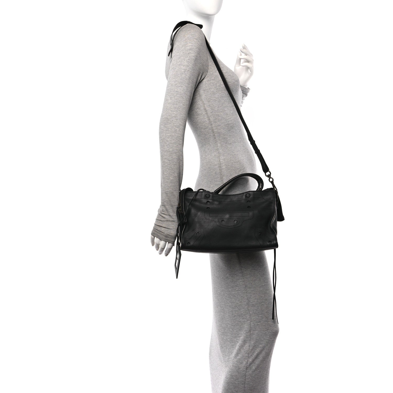 Balenciaga Veau Soyeux Perforated Blackout Hardware S City Black 2 of 13