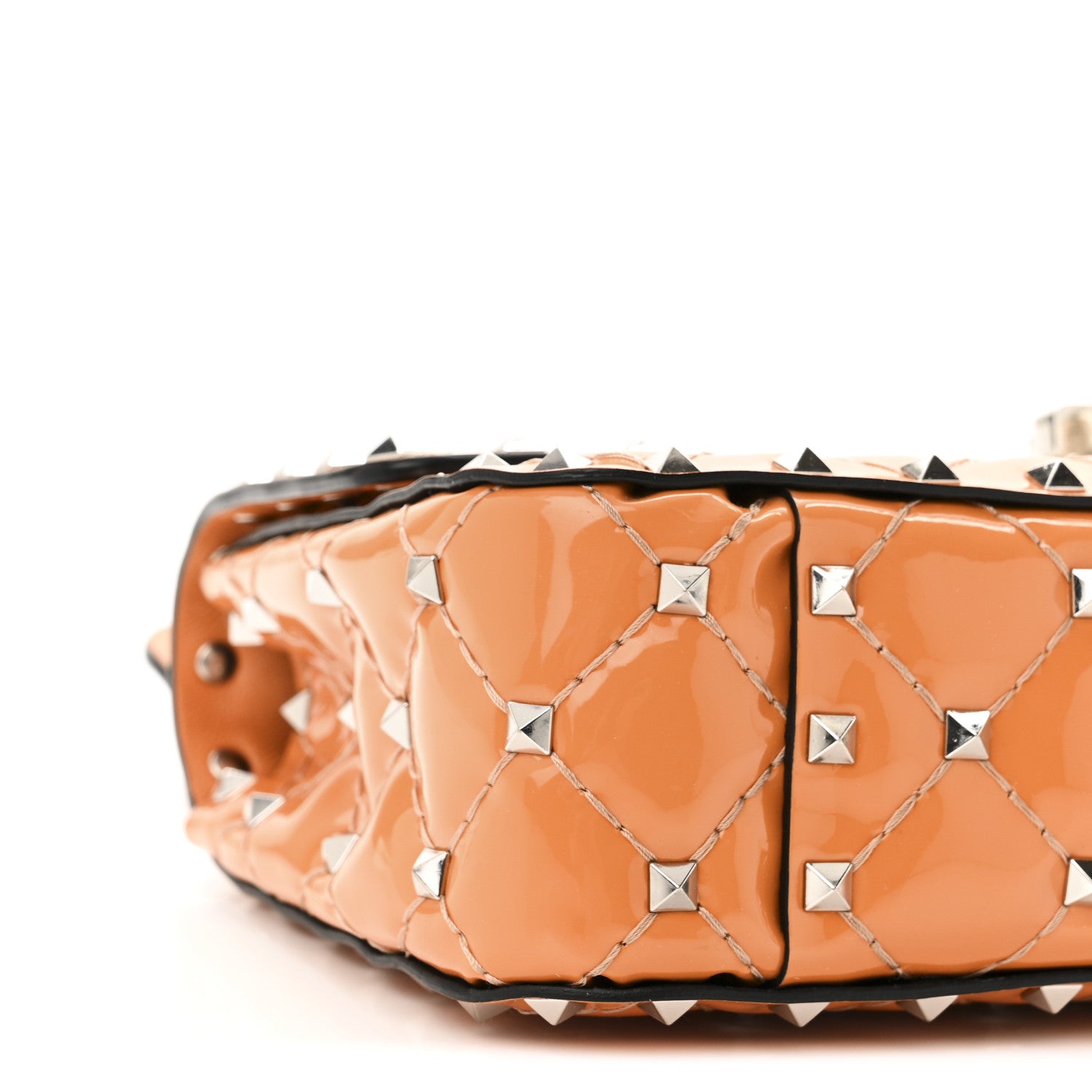 Valentino Garavani Patent Small Rockstud Spike Shoulder Bag Orange 8 of 10
