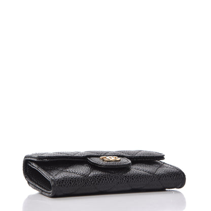 Chanel Caviar Quilted Flap Card Holder Wallet Black 4 of 9