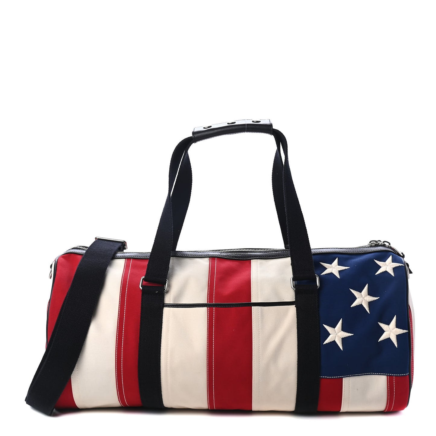 Canvas American Flag Barrel Bag Red Blue
