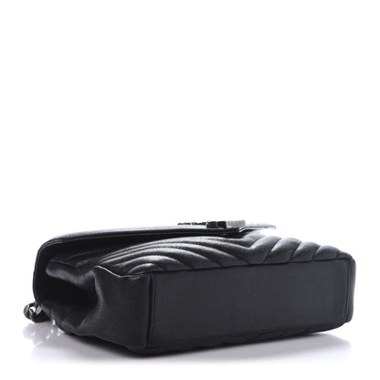 Saint Laurent Sheepskin Matelasse Chevron Monogram Medium College Bag Black 4 of 15