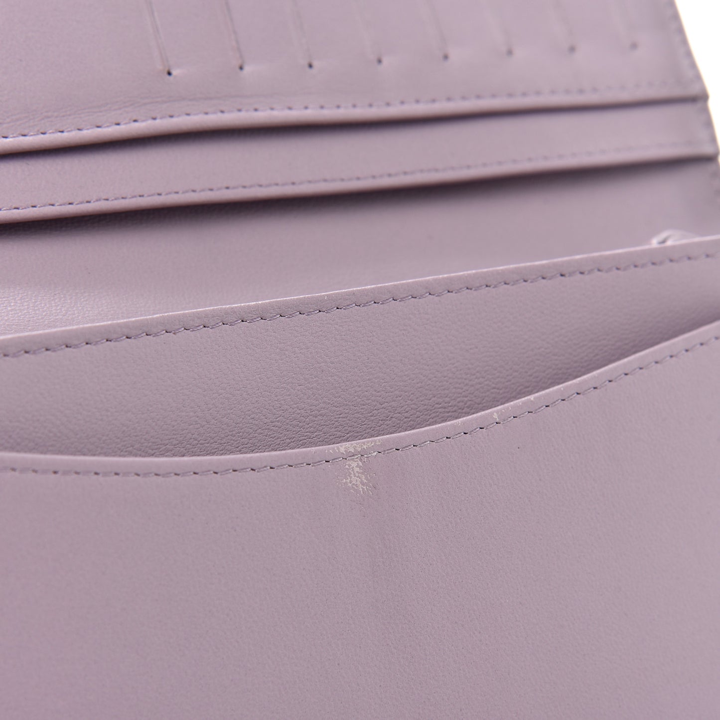 Lambskin Quilted Yen Wallet Light Purple