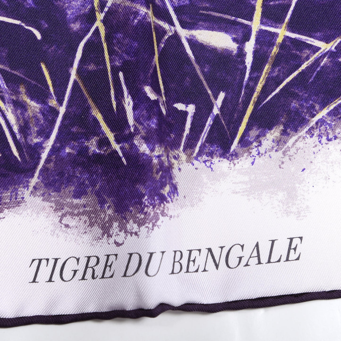 Silk Tigre du Bengale Scarf 90 Violet Gris Black