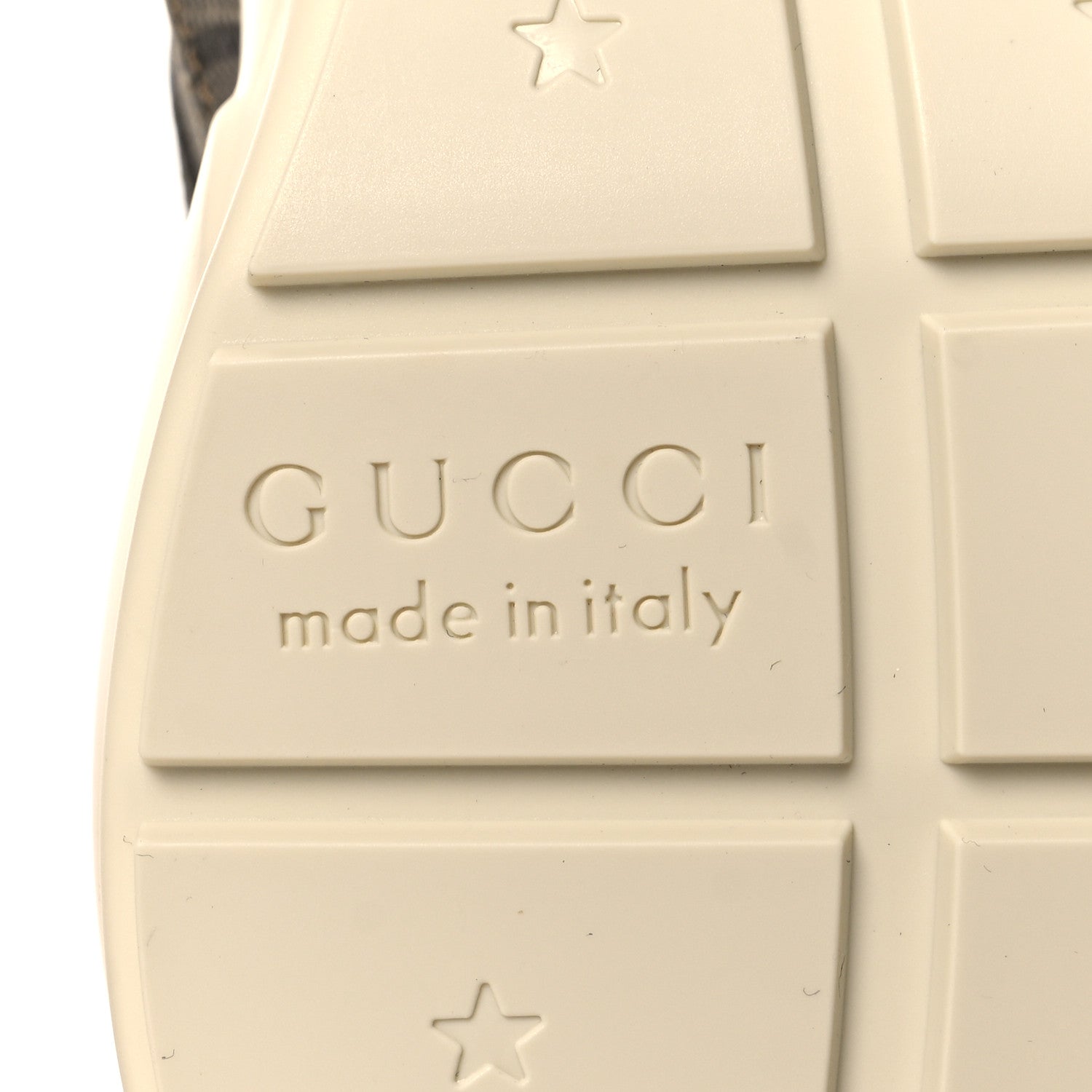 Gucci Maxi GG Supreme Monogram Gucci 100 Womens Rhyton Sneakers 37 Beige Ebony 7 of 9