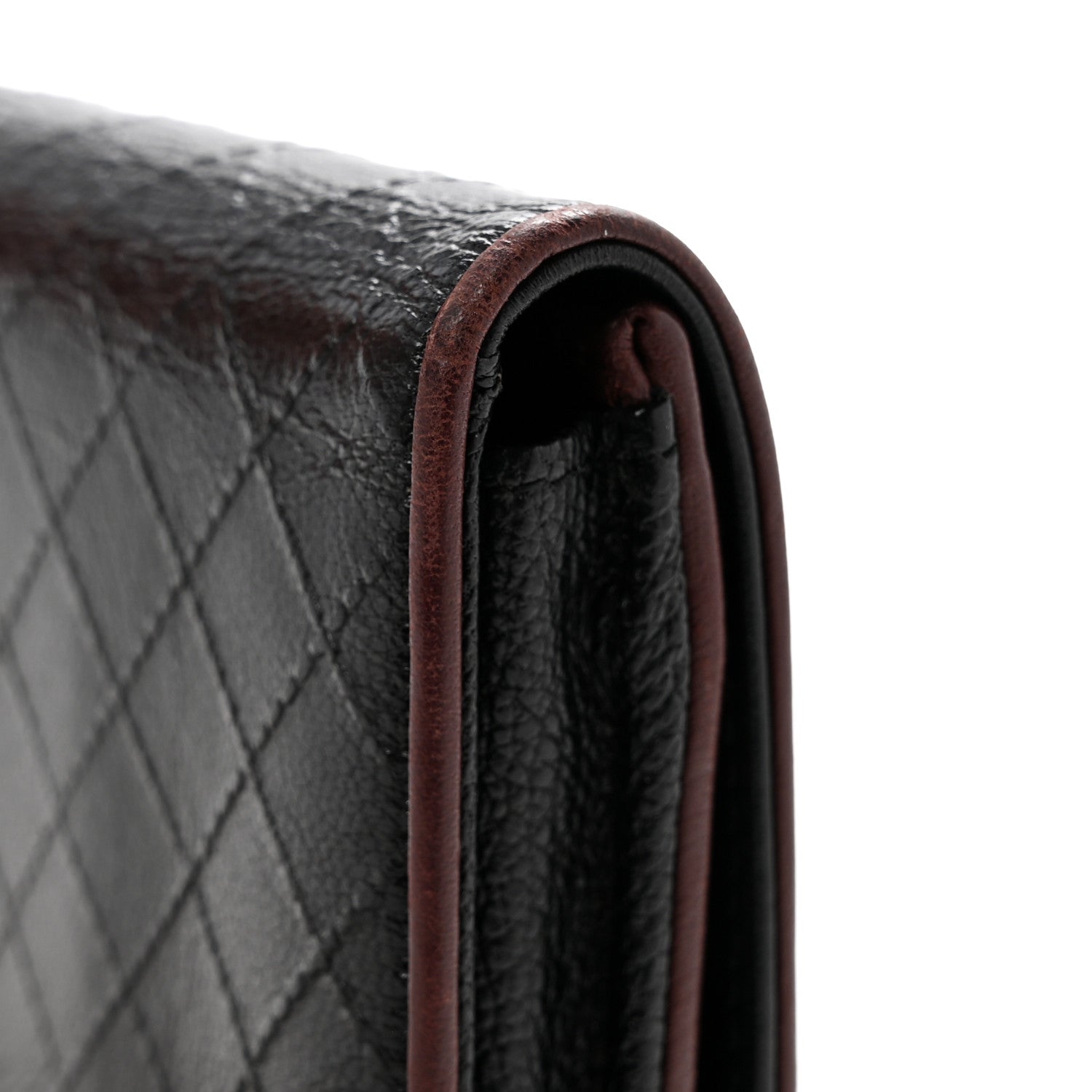 Chanel Calfskin Diamond Stitched Flap Wallet Black 13 of 15