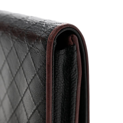 Chanel Calfskin Diamond Stitched Flap Wallet Black 13 of 15