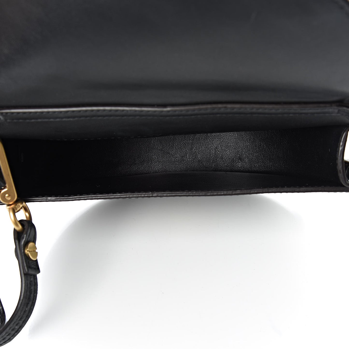 Calfskin Small Nile Bracelet Minaudiere Bag Black