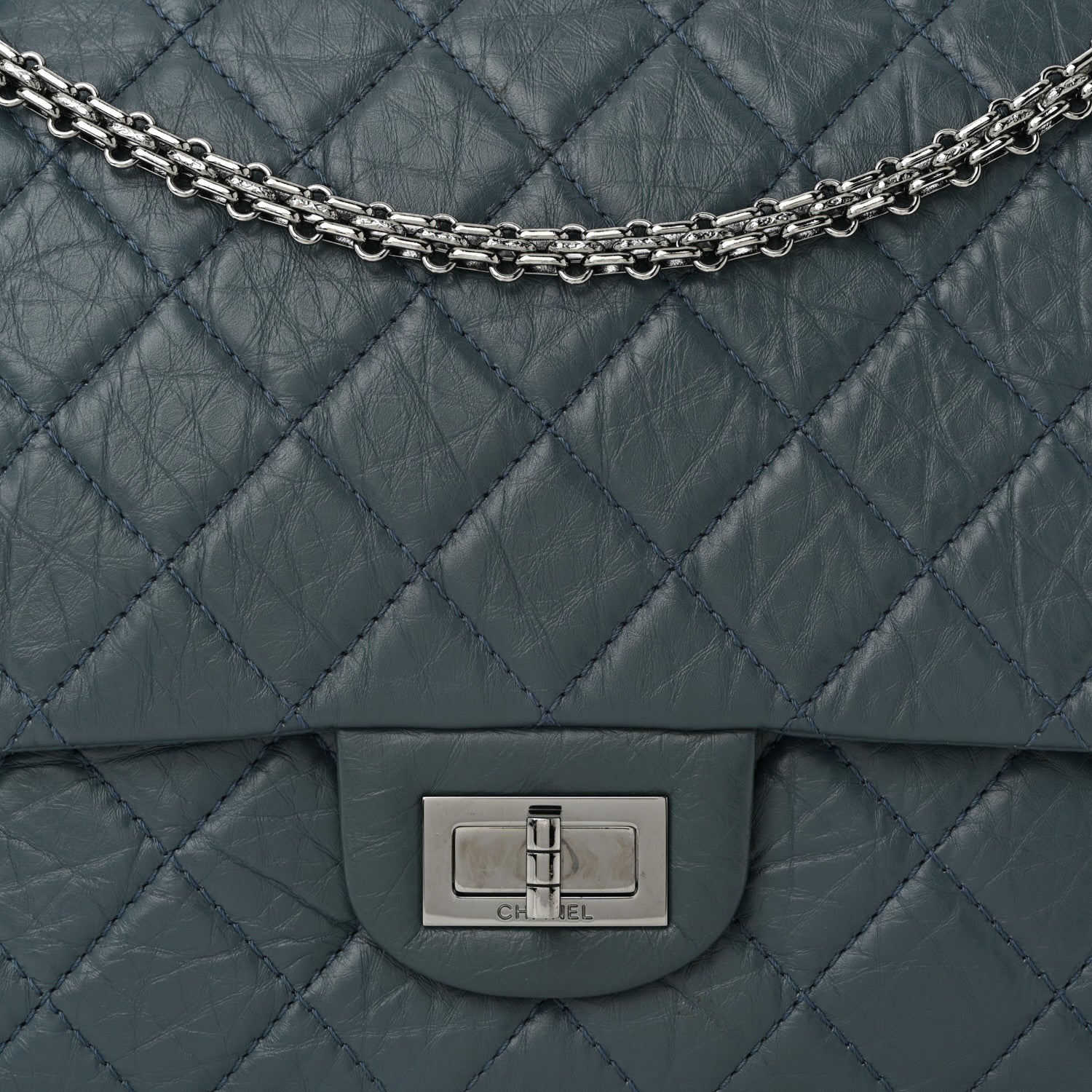 Chanel Aged Calfskin Quilted 2.55 Reissue 226 Flap Dark Blue 7 of 12