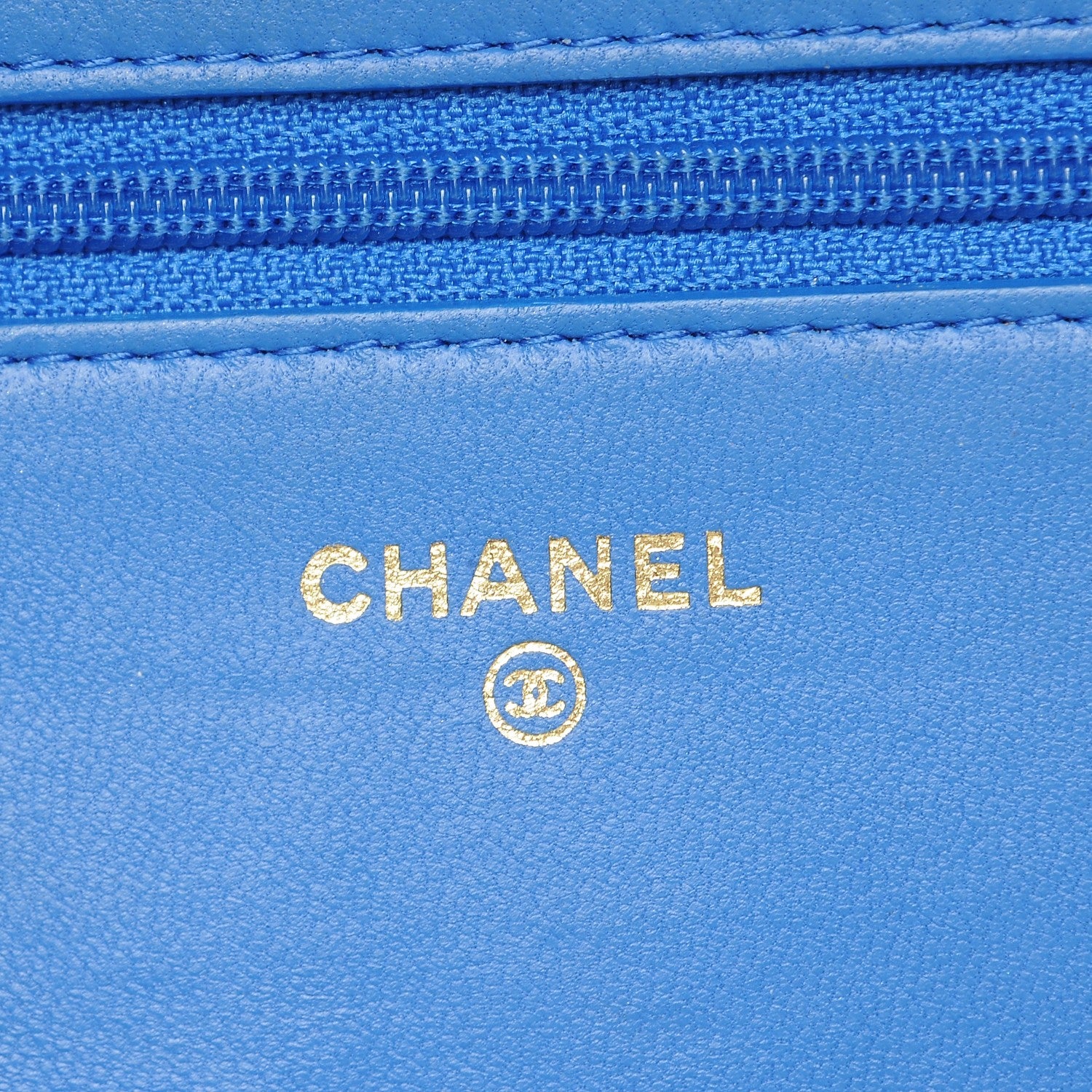 Chanel Lambskin Quilted Boy Wallet On Chain WOC Blue 6 of 9
