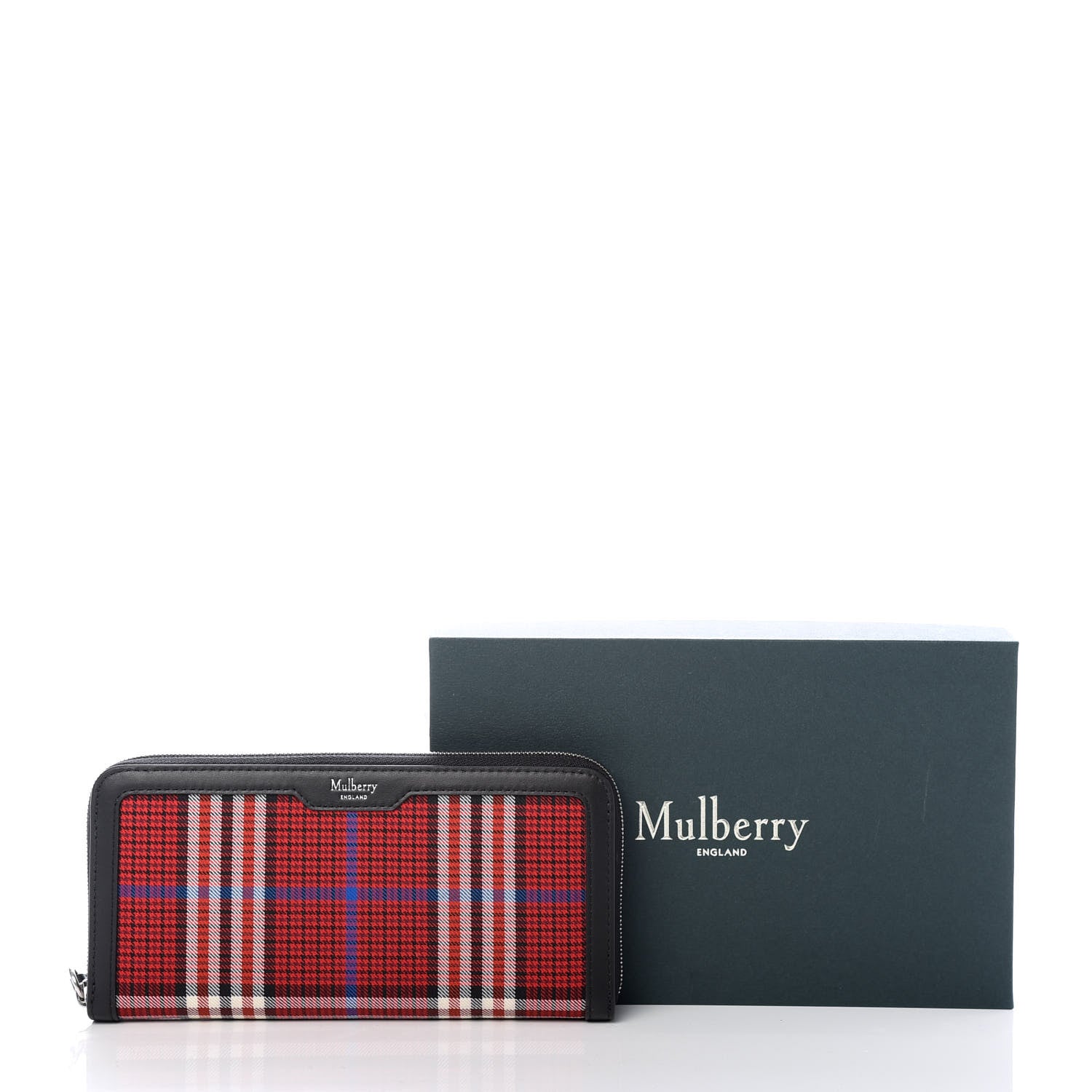 Mulberry Tartan Canvas Zip Around Wallet Scarlet 8 of 8